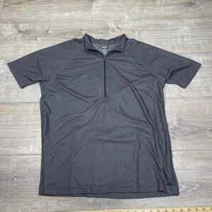 Oakley Software Shirt Mens XL Dark Gray 1/4 Zip Short Sleeve Athletic Cycling